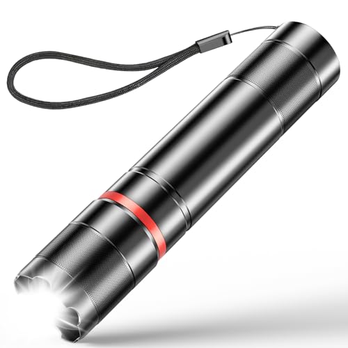 OUILA Taschenlampe LED Aufladbar, Extrem Hell Zoombares Taschenlampen mit 5...